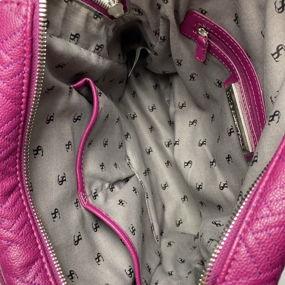 Snob Essentials Fuchsia Tote Handbag Removable zipper coin purse - Picture 11 of 12